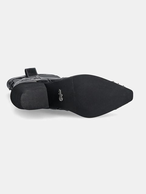 Buffalo kowbojki West Boot Mid damskie kolor czarny na słupku 1221044-BLK