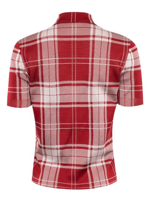 LOEWE plaid-check jacquard polo top - Red