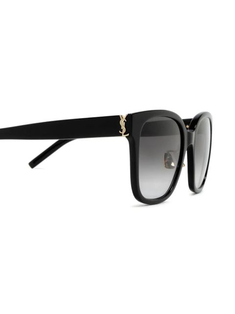Saint Laurent Eyewear oversized-frame logo-plaque sunglasses - Black
