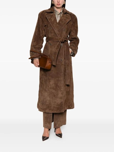 ducie Corrin suede trench coat - Brown