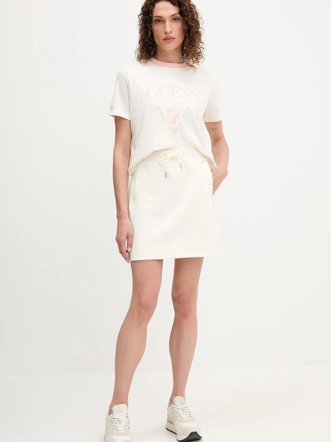 Guess spódnica PEONY kolor beżowy mini prosta V5YD03 KBSL2 - zdjęcie produktu nr 2