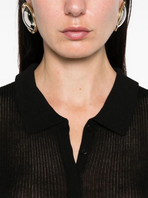 St. Agni long-sleeves polo top - Black