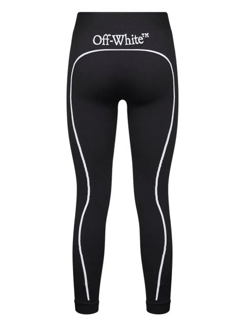 Off-White stripe-detail ribbed leggings - Black - zdjęcie produktu nr 2