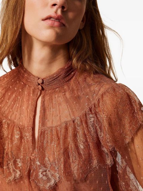 TWINSET tulle blouse - Brown