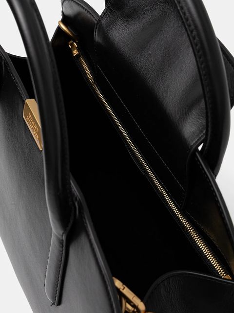 Tommy Hilfiger torebka skórzana kolor czarny AW0AW18205