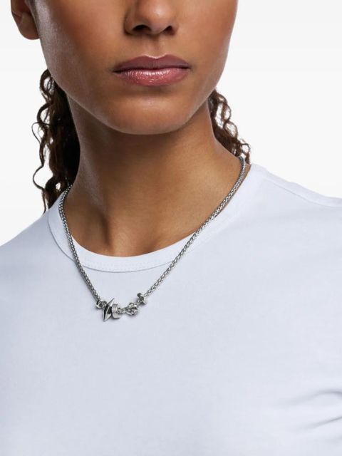 Diesel rose-shaped steel necklace - Grey