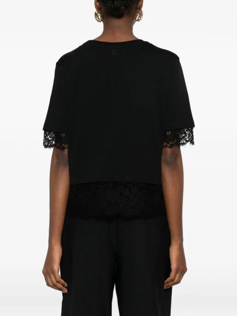 Alexander McQueen lace-trim short-sleeved T-shirt - Black