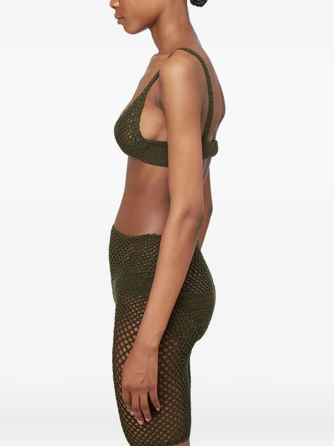 Isa Boulder Explore crochet-knit bra - Green