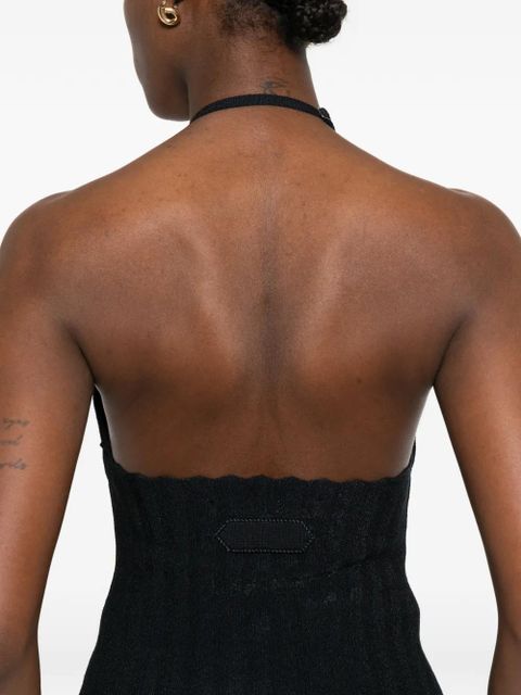 Jacquemus The Tablier scalloped halter top - Black