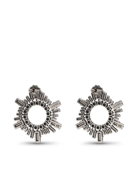 Amina Muaddi mini Begum crystal-embellished earrings - Silver
