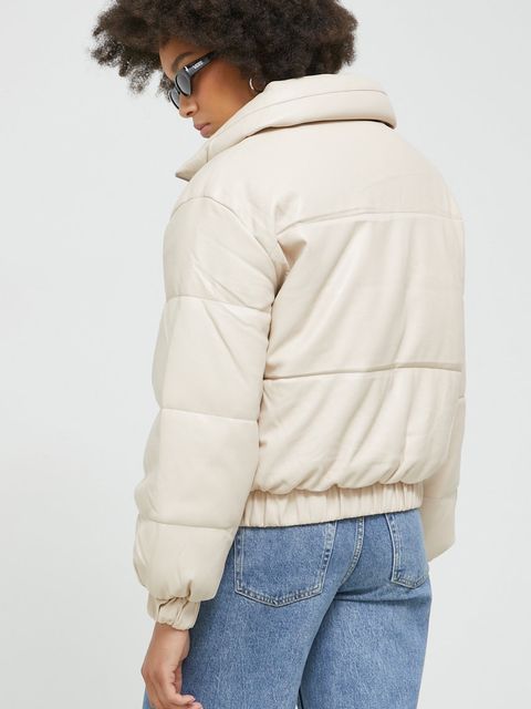 Abercrombie & Fitch kurtka damska kolor beżowy przejściowa