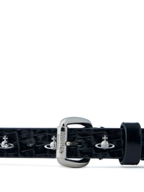 Vivienne Westwood crocodile-effect leather belt - Black - zdjęcie produktu nr 2