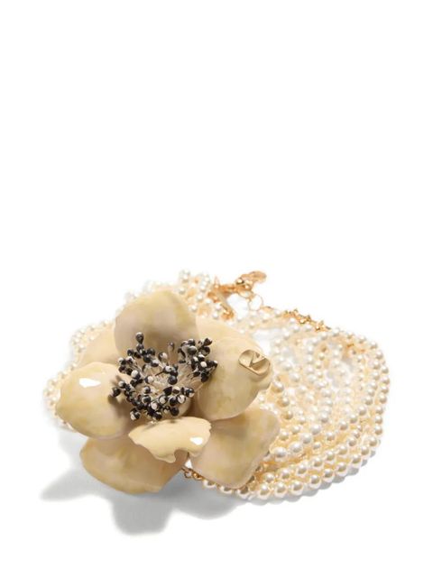 Valentino Garavani Fleur Lumineuse necklace - Neutrals