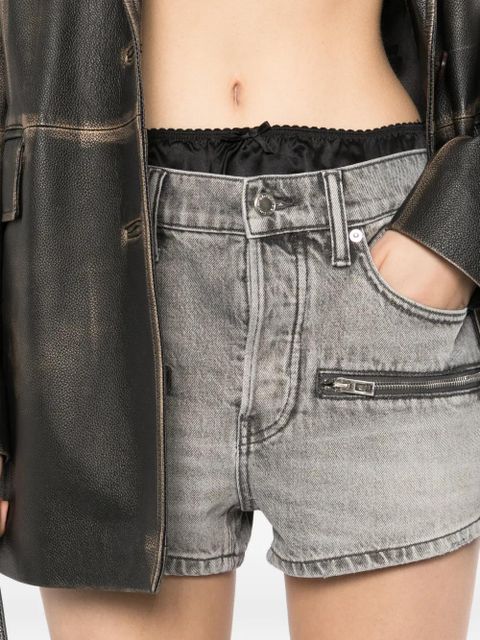 Alexander Wang zip-pocket denim shorts - Grey
