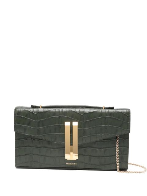 DeMellier Vancouver croc-effect clutch - Green - zdjęcie produktu nr 1