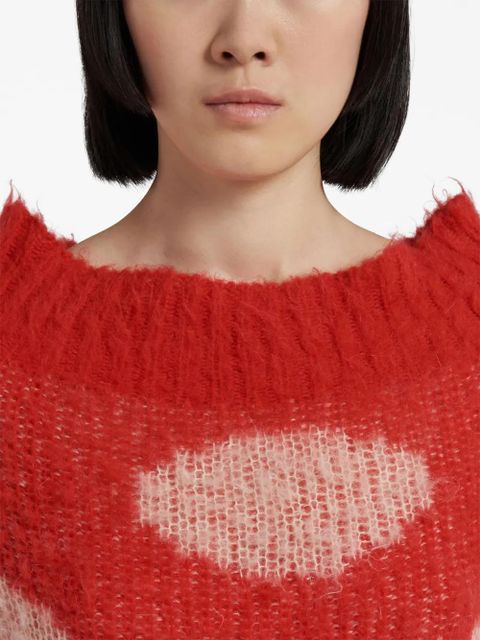 Marni polka dot-intarsia jumper - Red