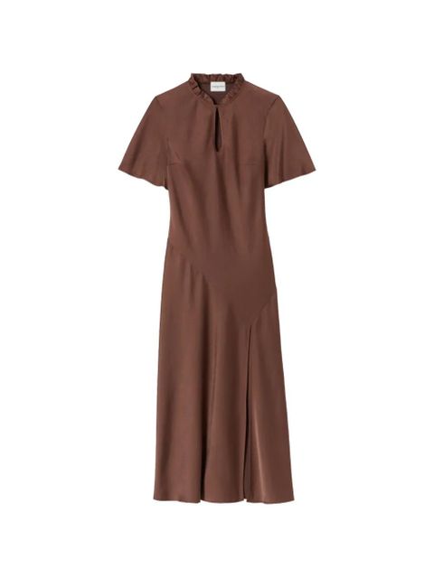 Claudie Pierlot ruffled neck-cutout dress - Brown - zdjęcie produktu nr 1
