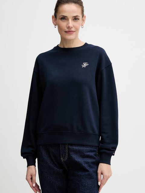 Tommy Hilfiger bluza damska kolor granatowy z aplikacją WW0WW49418 - zdjęcie produktu nr 1