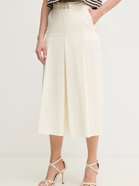 Twinset spódnicospodnie damskie kolor beżowy szerokie high waist 251TT202C