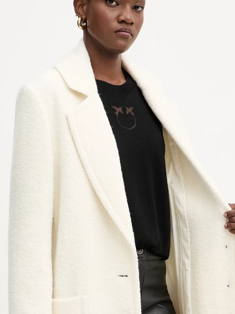 Pinko płaszcz z dodatkiem wełny kolor beżowy 105695 A2UB