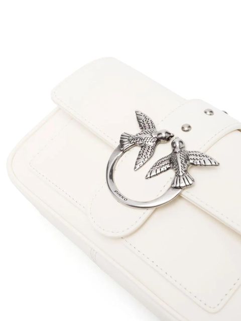 PINKO Love Birds leather crossbody bag - White