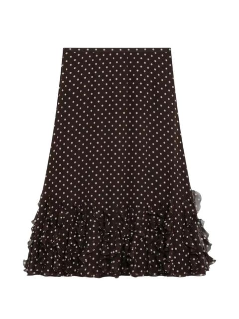 Valentino Garavani polka-dot ruffled skirt - Brown - zdjęcie produktu nr 1