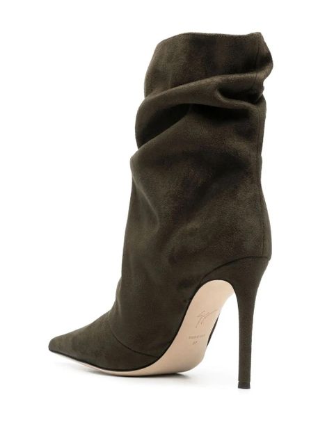 Giuseppe Zanotti suede pointed-toe boots - Green