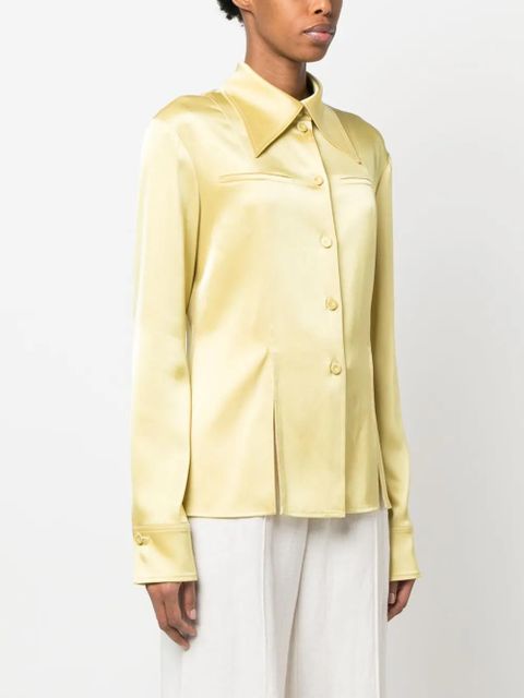 Nanushka oversize-collar long-sleeve shirt - Yellow