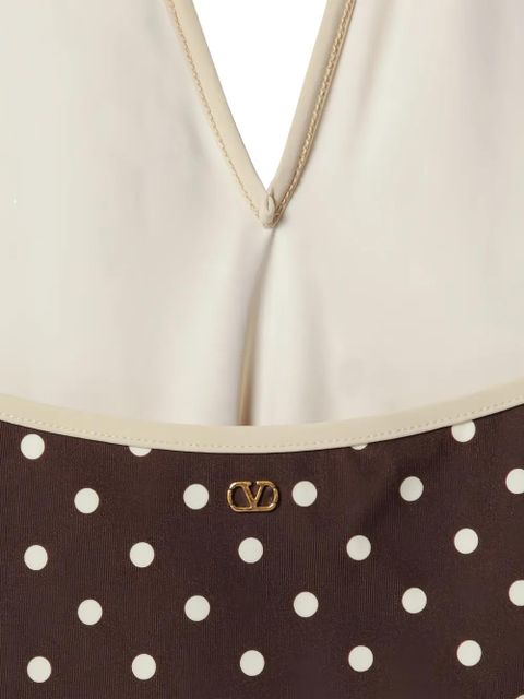 Valentino Garavani Plusdepois-motif swimsuit - Brown
