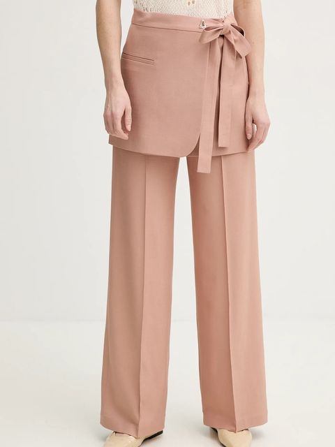 AERON spodnie HURAA damskie kolor pomarańczowy szerokie high waist PA330474