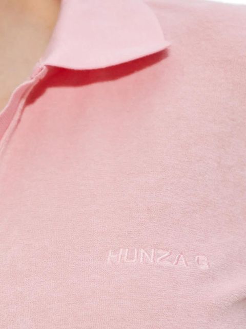 Hunza G embroidered-logo T-shirt - Pink