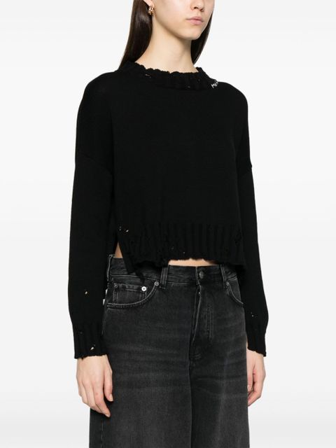 Marni dishevelled cotton sweater - Black
