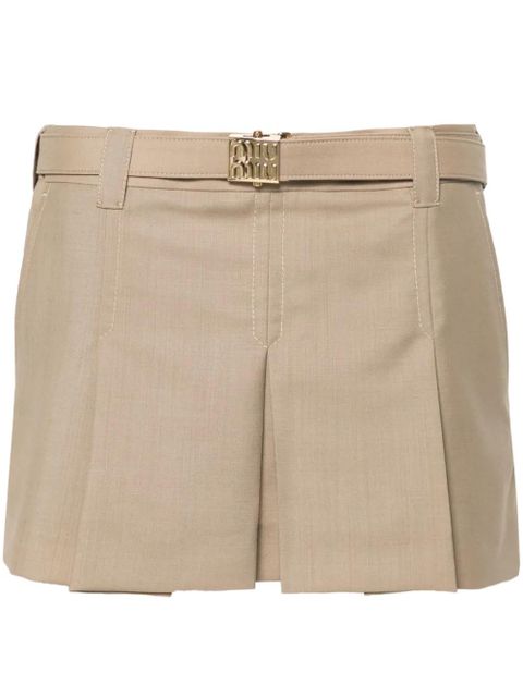 Miu Miu pleat mini skirt - Neutrals - zdjęcie produktu nr 1