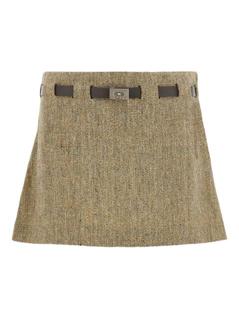 Ferragamo Gancini-buckle pleated mini skirt - Neutrals - zdjęcie produktu nr 1