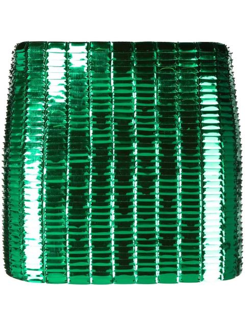 The Attico crystal-embellished fitted skirt - Green - zdjęcie produktu nr 1