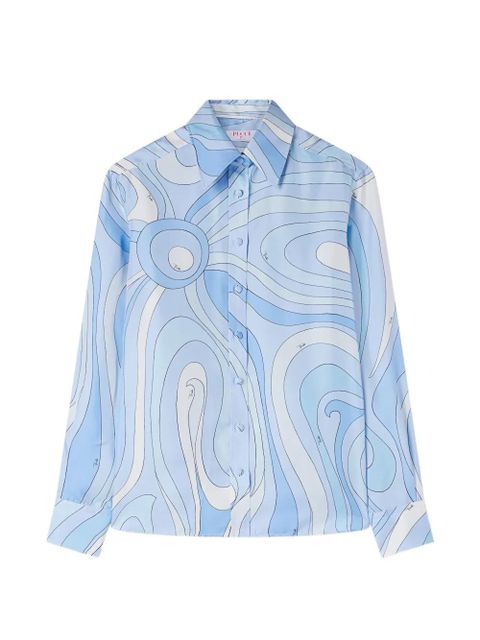 PUCCI Marmo-print silk shirt - Blue - zdjęcie produktu nr 1