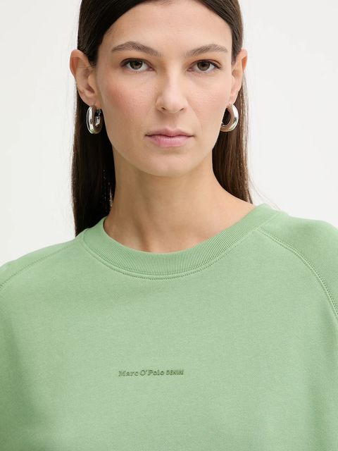 Marc O'Polo bluza bawełniana damska kolor zielony gładka 5000009291