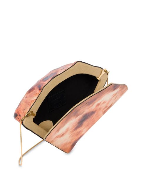 Moschino pizza-like shoulder mini bag - Brown