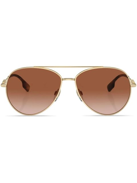 Burberry Eyewear logo-plaque pilot-frame sunglasses - Gold - zdjęcie produktu nr 1