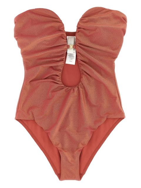 ZIMMERMANN plunge-ruched swimsuit - Pink - zdjęcie produktu nr 1
