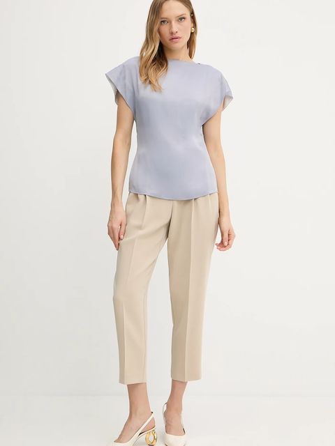 BOSS bluzka damska kolor niebieski gładka 50541815 - zdjęcie produktu nr 2