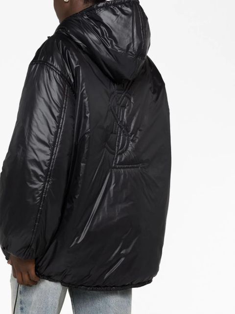 Saint Laurent Cassandre padded hooded jacket - Black