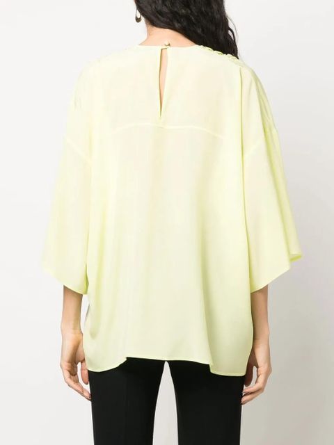 Lanvin draped silk blouse - Green