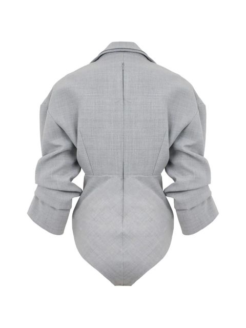 A.W.A.K.E. Mode tailored ruched bodysuit - Grey - zdjęcie produktu nr 2
