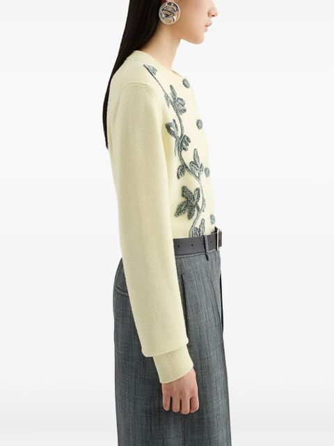 Jil Sander embroidered cardigan - Yellow