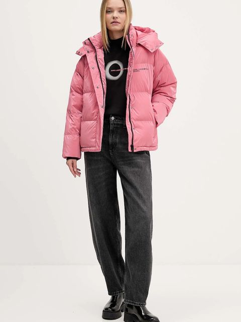 Karl Lagerfeld Jeans kurtka kolor różowy zimowa A4W15020 - zdjęcie produktu nr 2