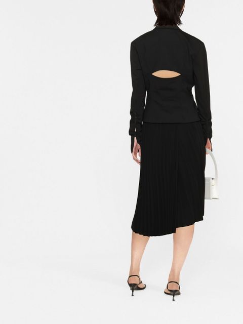 Jacquemus Neru cut-out zip-up fitted jacket - Black