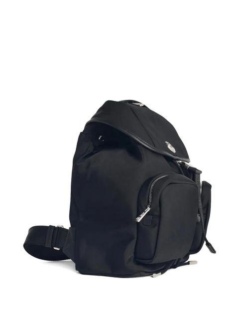 Moncler drawstring leather-trim backpack - Black