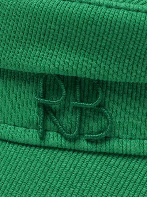 Ruslan Baginskiy logo-embroidered ribbed baker boy hat - Green