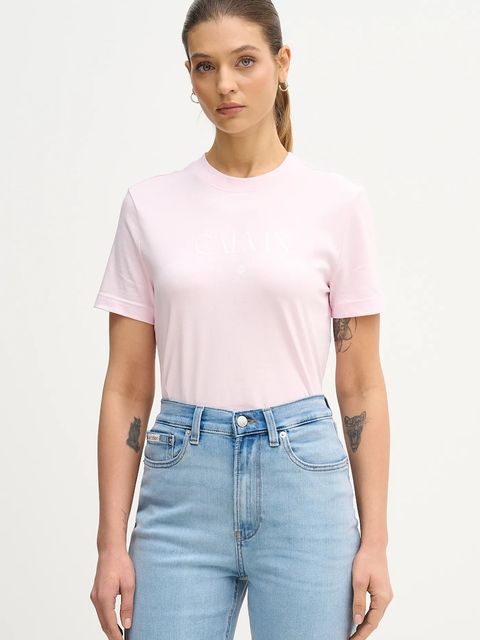 Calvin Klein Jeans t-shirt bawełniany damski kolor różowy LV047E813G - zdjęcie produktu nr 1